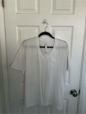 lululemon athletica White V-Neck Performance Tee